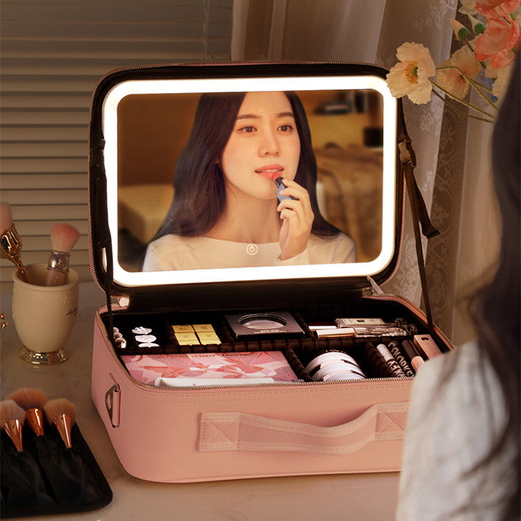 Smart LED Cosmetic Bag With Mirror